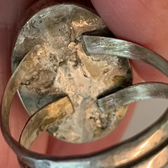 Vintage Sterling Tiger's Eye Southwest/Primitive Size 7 - Picture 9 of 15